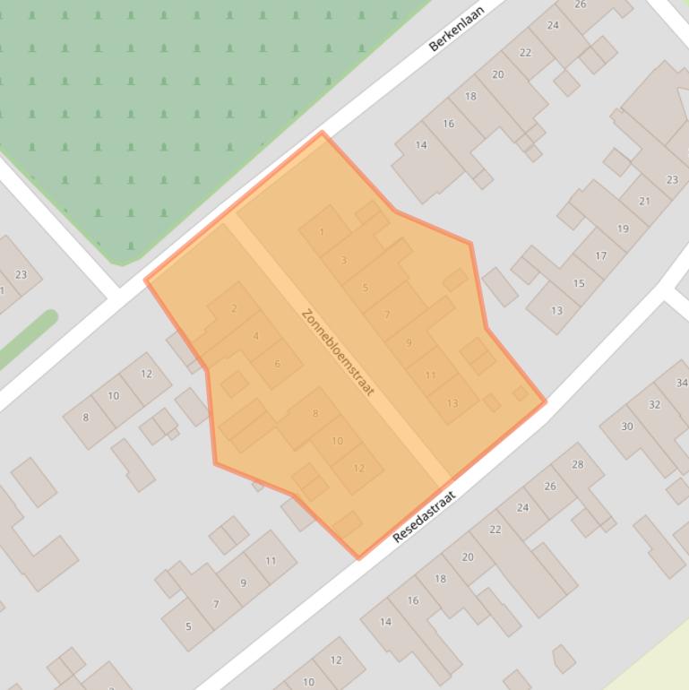 Kaart van postcodegebied 6163TN.