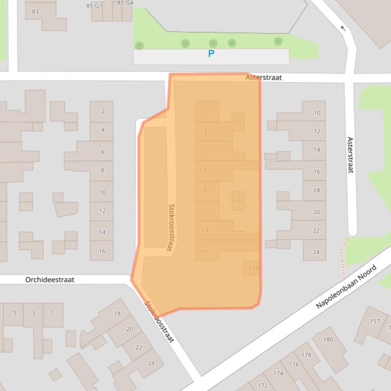 Kaart van postcodegebied 6163TW.