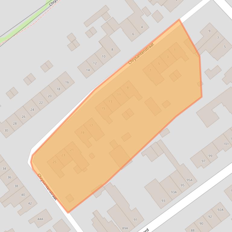 Kaart van postcodegebied 6163VD.