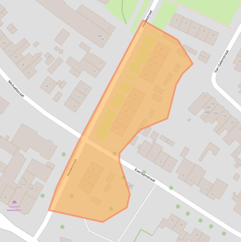 Kaart van postcodegebied 6163VN.