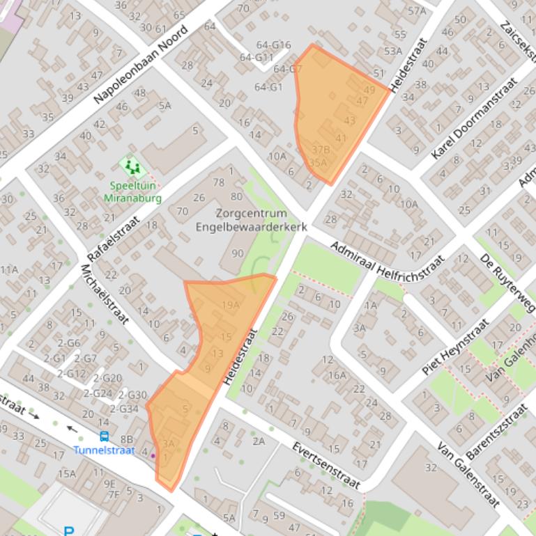 Kaart van postcodegebied 6163VR.