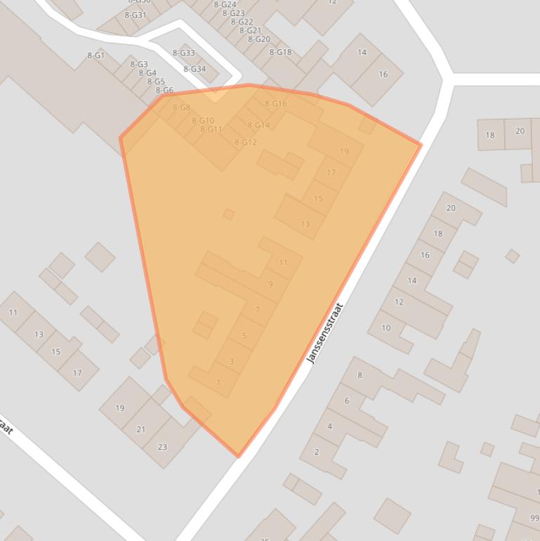 Kaart van postcodegebied 6163XB.