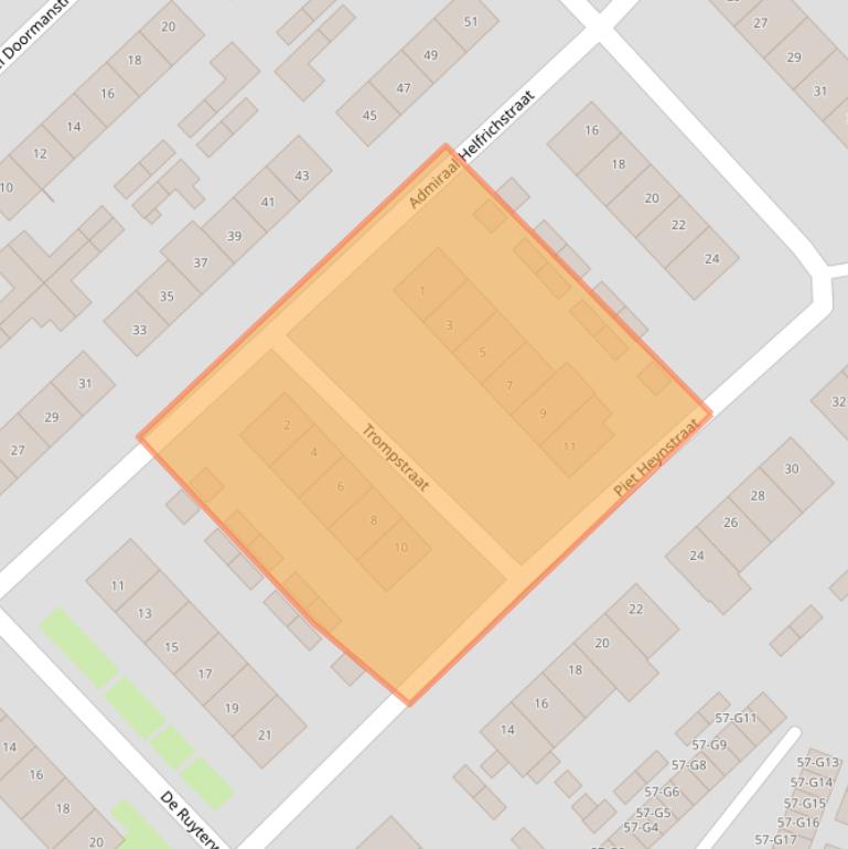 Kaart van postcodegebied 6163XH.