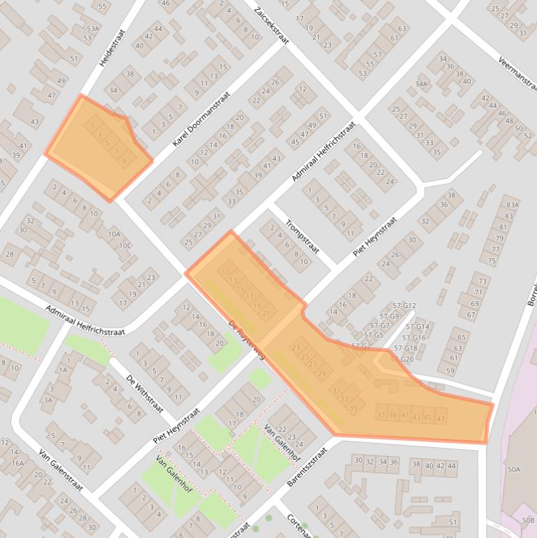 Kaart van postcodegebied 6163XR.