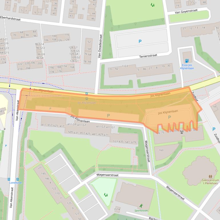 Kaart van postcodegebied 6164AE.