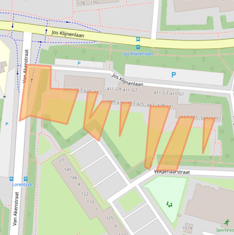 Kaart van postcodegebied 6164AN.