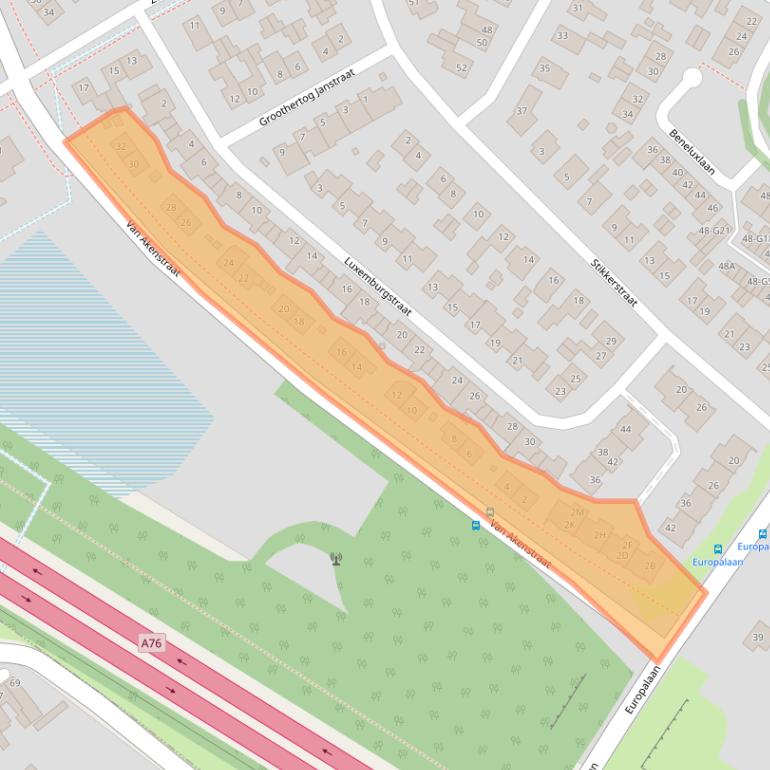 Kaart van postcodegebied 6164BC.