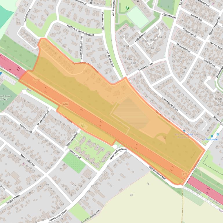 Kaart van postcodegebied 6164BL.