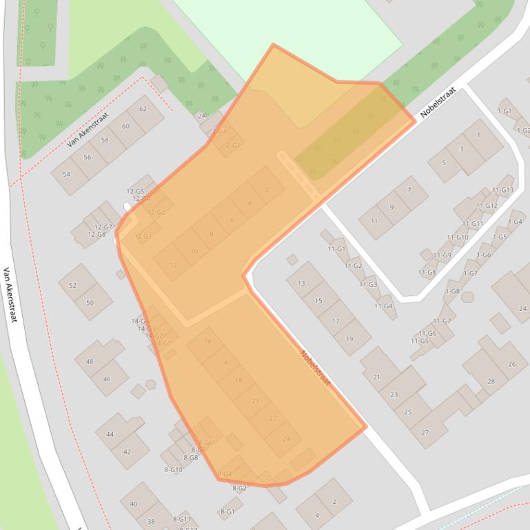 Kaart van postcodegebied 6164BR.