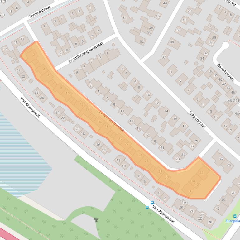 Kaart van postcodegebied 6164BT.