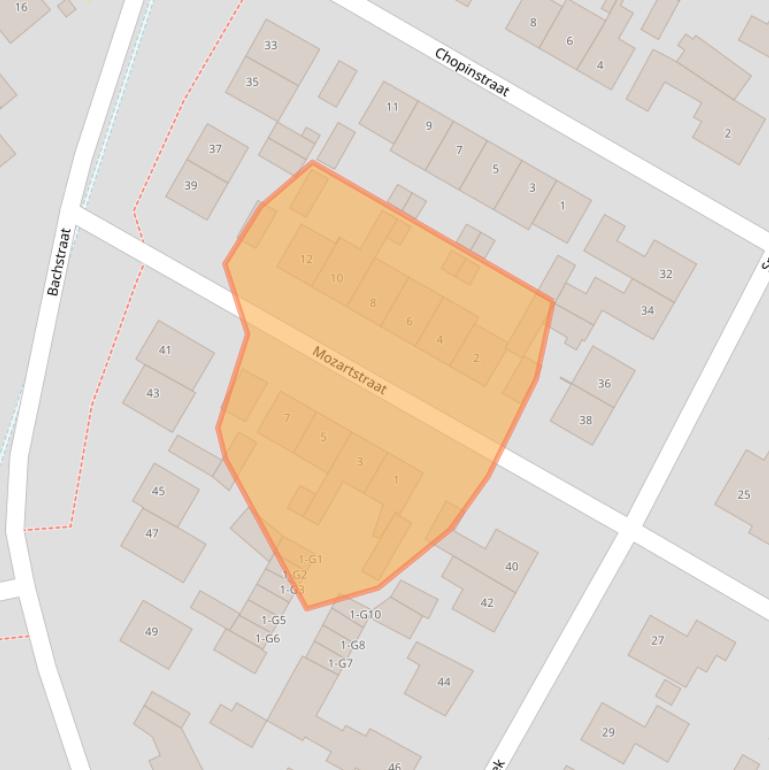 Kaart van postcodegebied 6164CG.