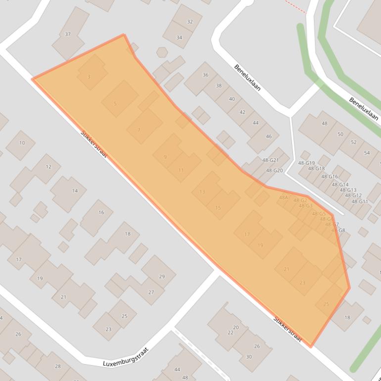 Kaart van postcodegebied 6164CP.