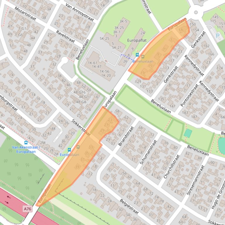 Kaart van postcodegebied 6164CV.