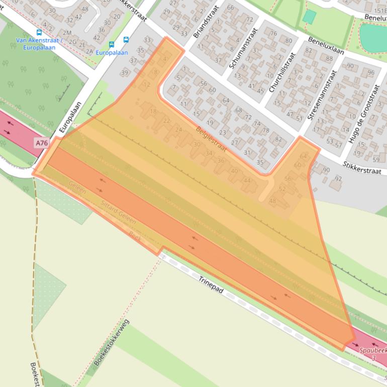 Kaart van postcodegebied 6164EC.