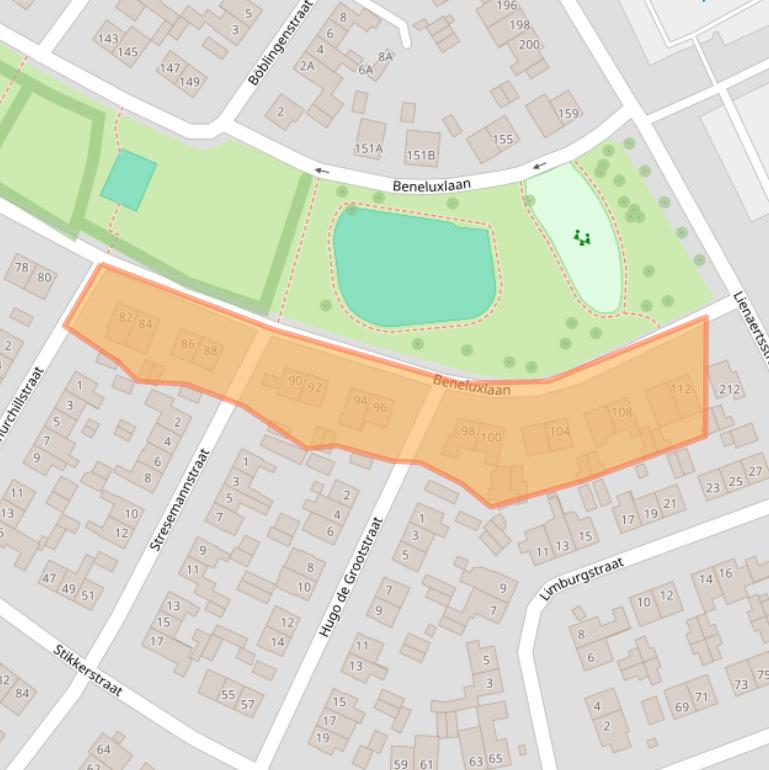 Kaart van postcodegebied 6164EV.