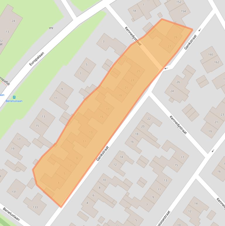 Kaart van postcodegebied 6164EW.