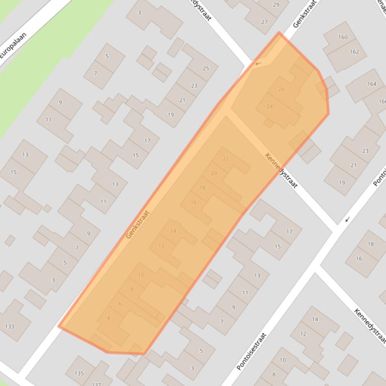 Kaart van postcodegebied 6164EX.