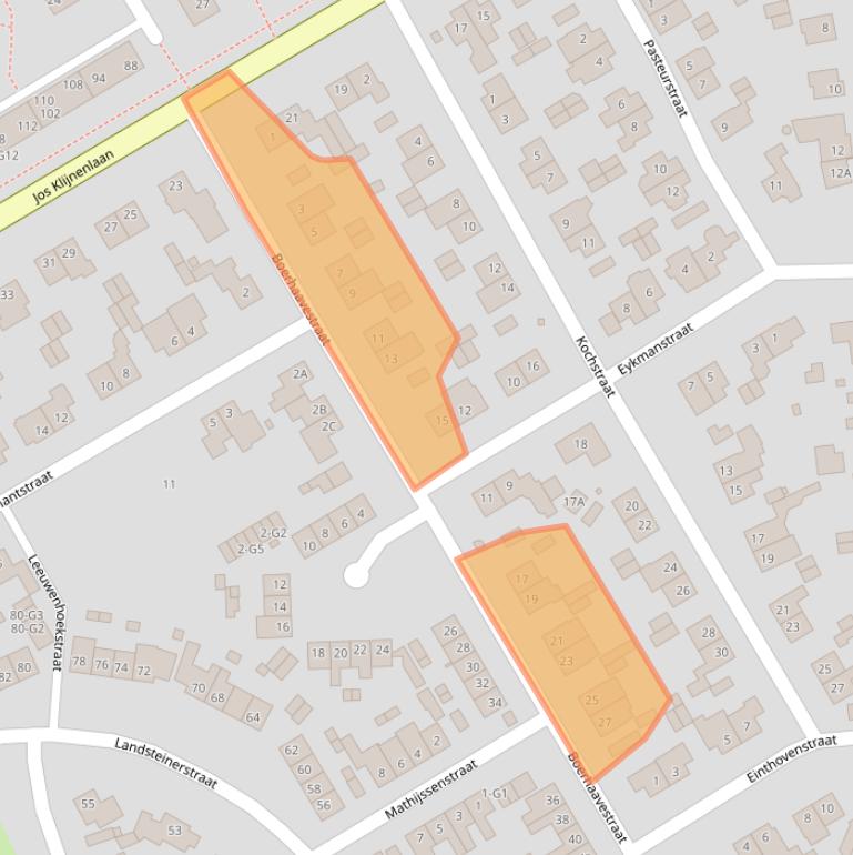 Kaart van postcodegebied 6164GP.