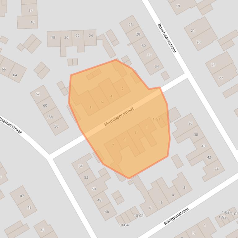 Kaart van postcodegebied 6164GV.