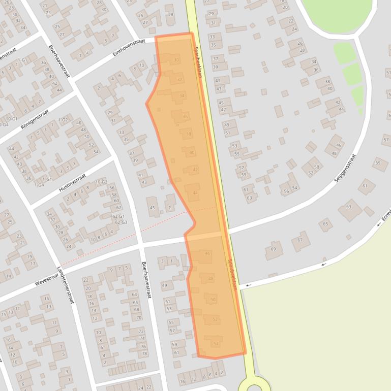 Kaart van postcodegebied 6164HJ.