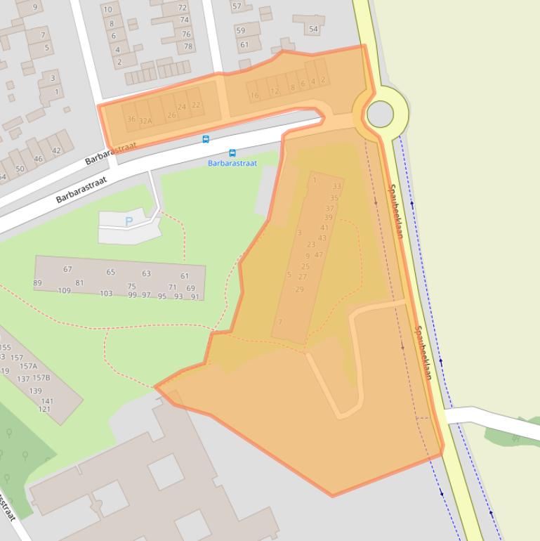 Kaart van postcodegebied 6164HK.