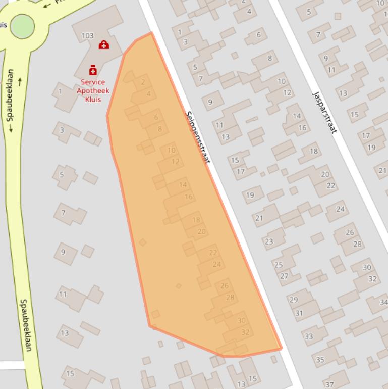 Kaart van postcodegebied 6164HP.