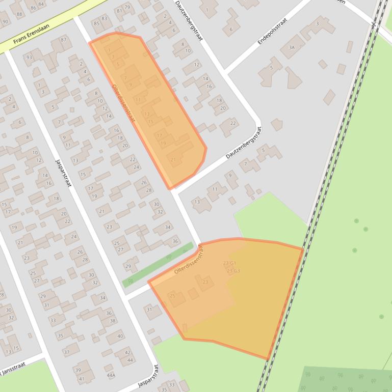 Kaart van postcodegebied 6164JA.