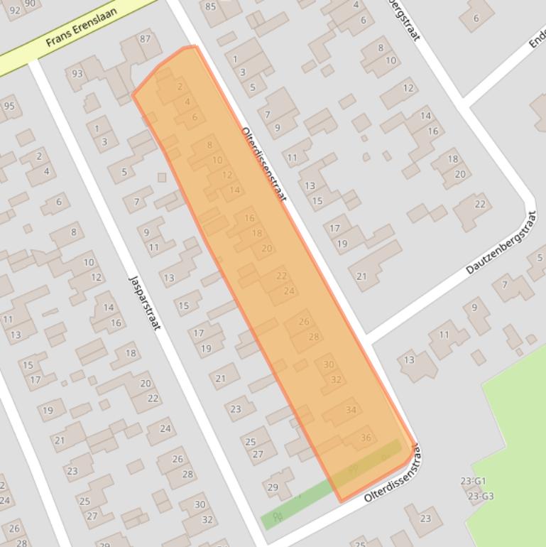 Kaart van postcodegebied 6164JB.