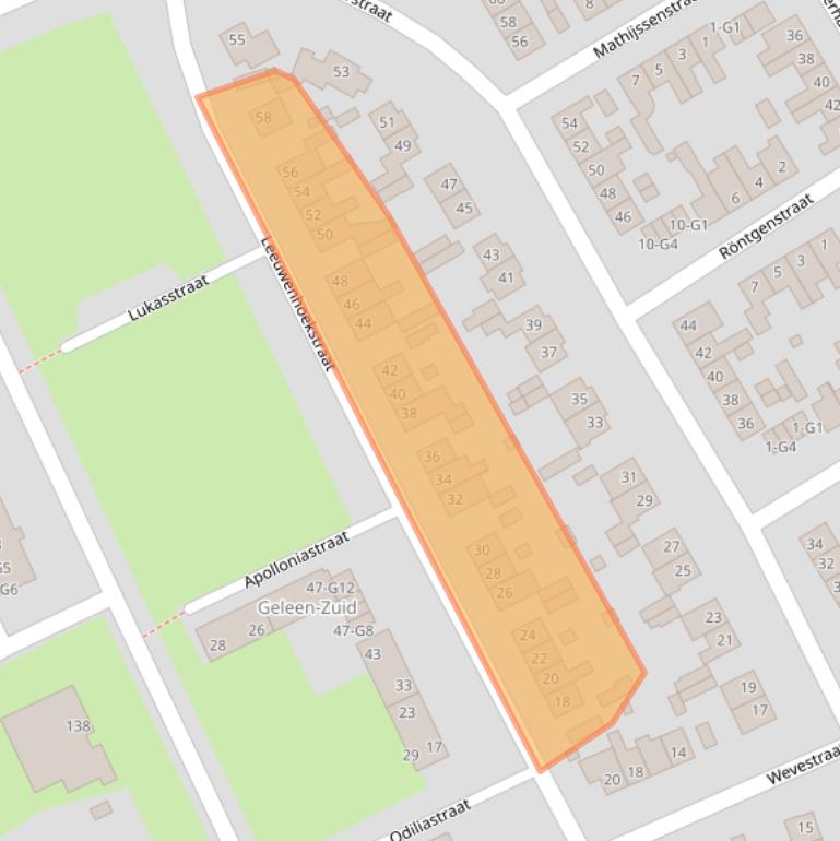 Kaart van postcodegebied 6164VZ.