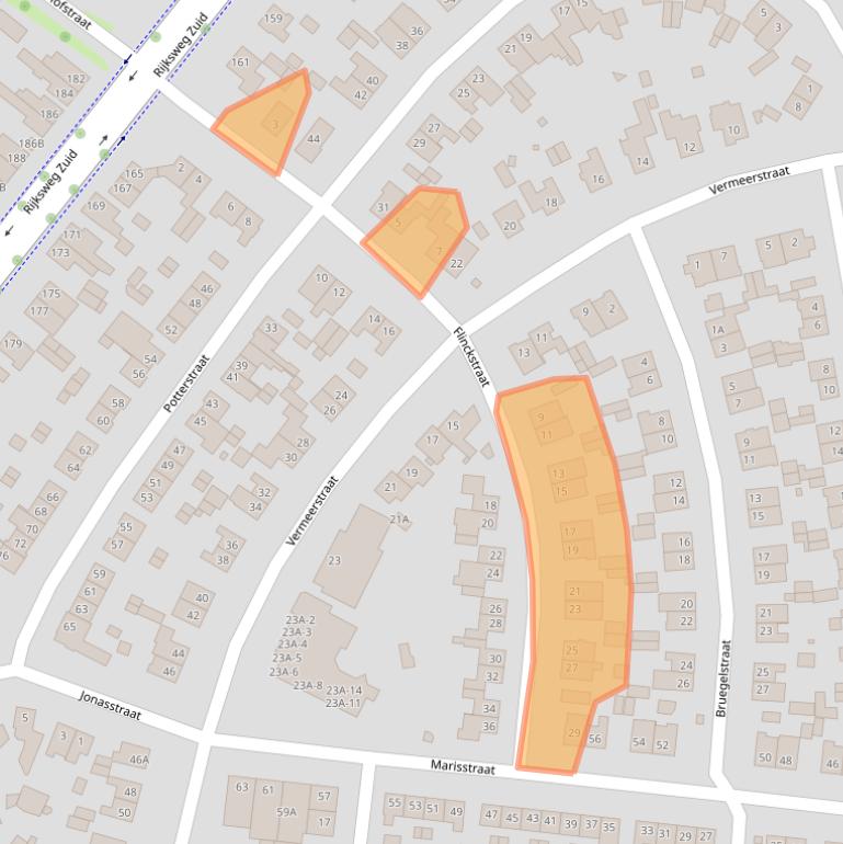 Kaart van postcodegebied 6165AA.