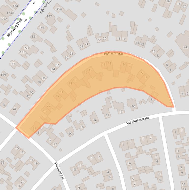 Kaart van postcodegebied 6165AC.