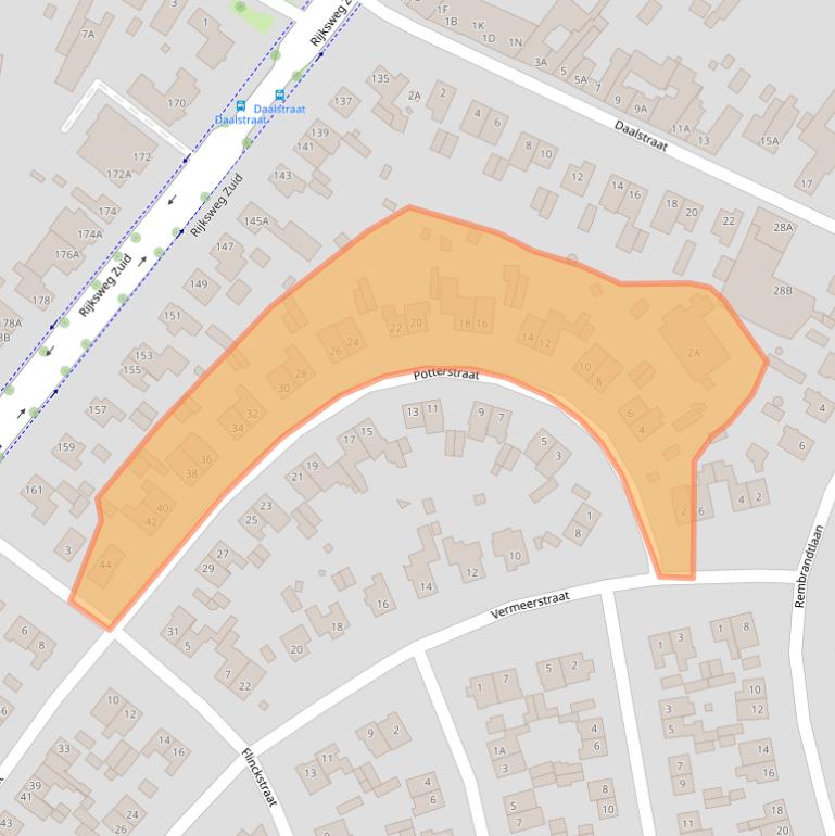 Kaart van postcodegebied 6165AE.