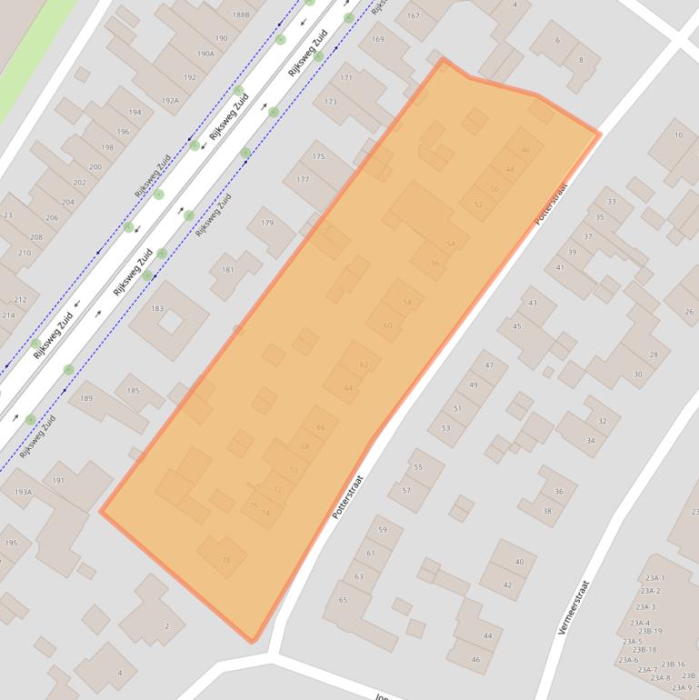 Kaart van postcodegebied 6165AG.