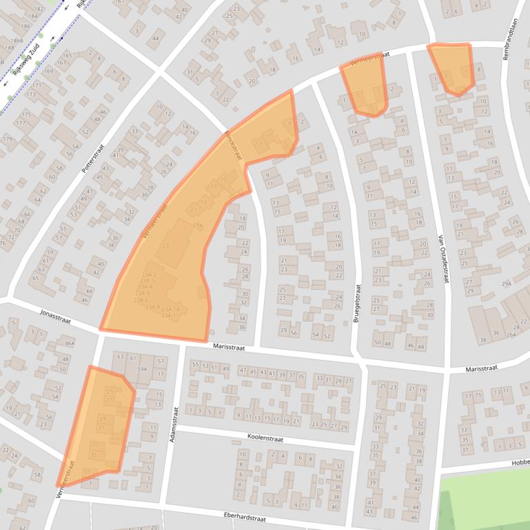 Kaart van postcodegebied 6165AH.