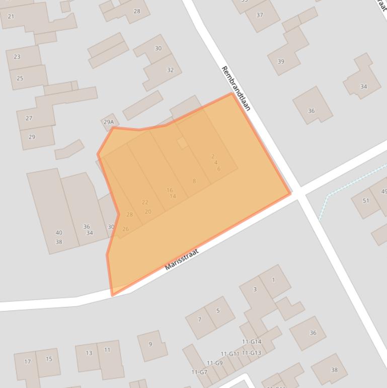 Kaart van postcodegebied 6165AS.