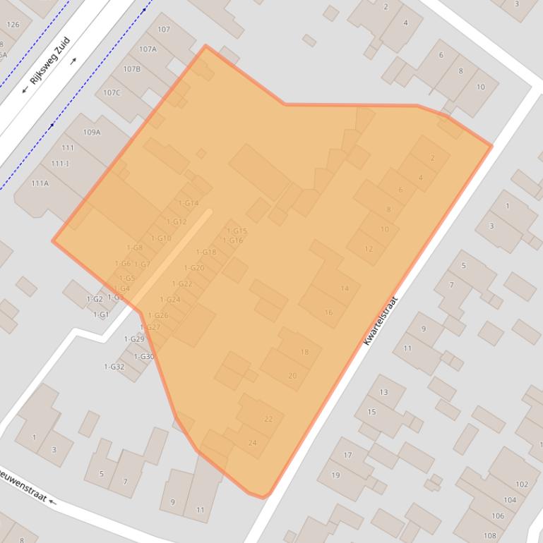 Kaart van postcodegebied 6165BD.