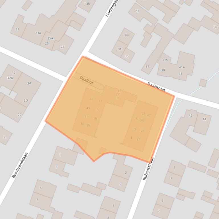 Kaart van postcodegebied 6165BZ.