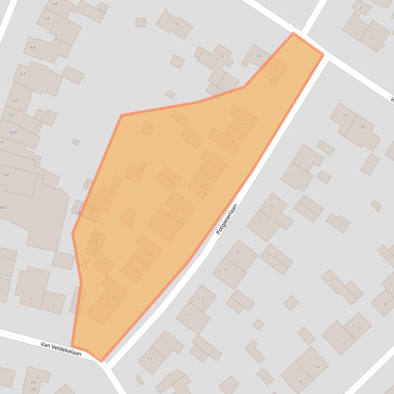 Kaart van postcodegebied 6165EE.