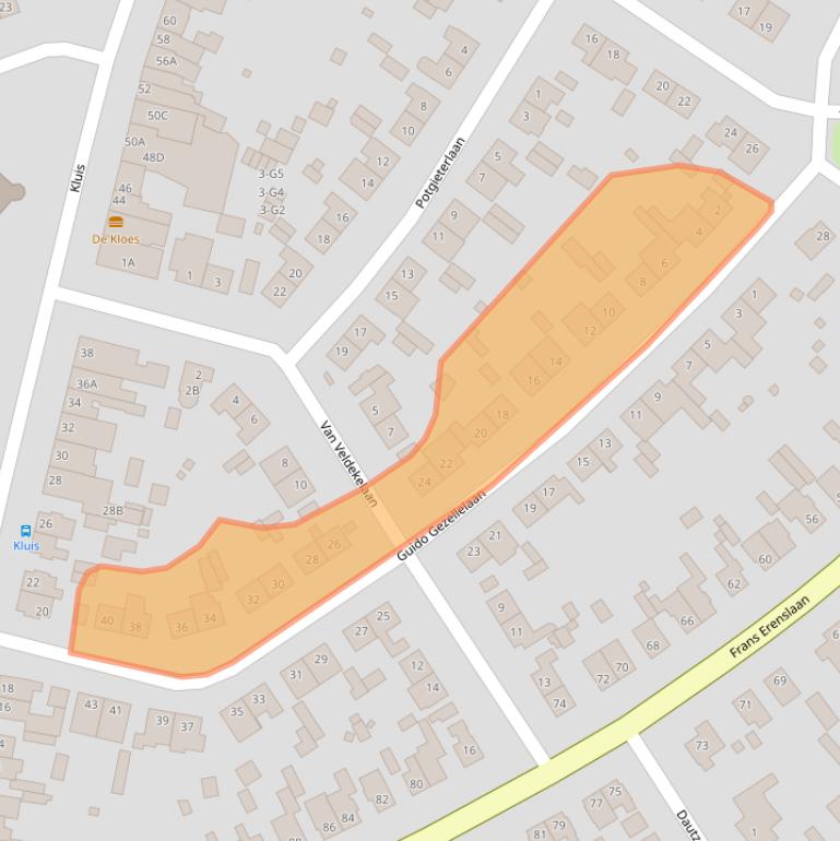 Kaart van postcodegebied 6165EK.