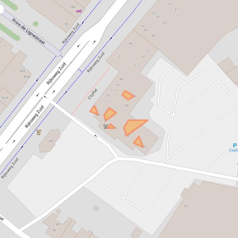 Kaart van postcodegebied 6165RB.