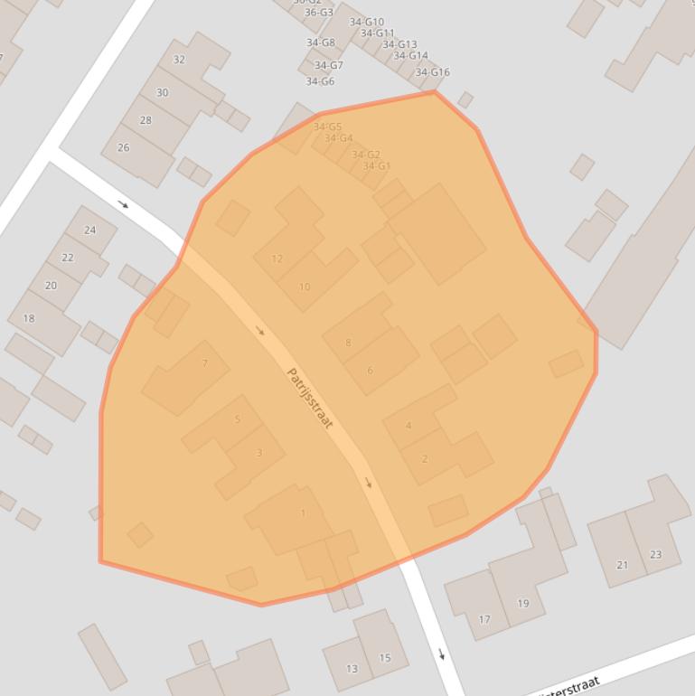 Kaart van postcodegebied 6165SN.