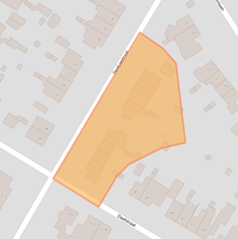 Kaart van postcodegebied 6165TE.