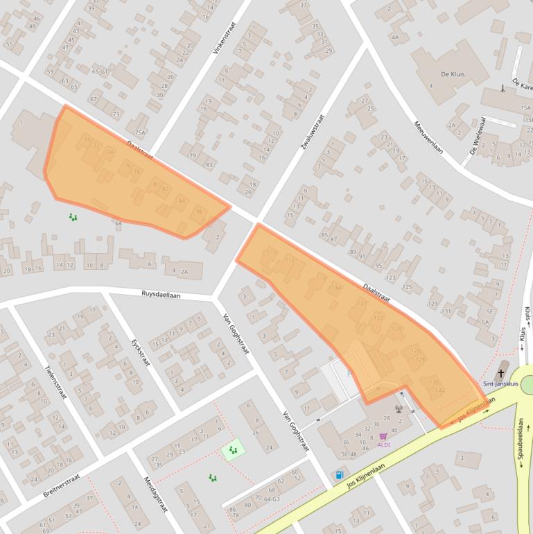 Kaart van postcodegebied 6165TN.