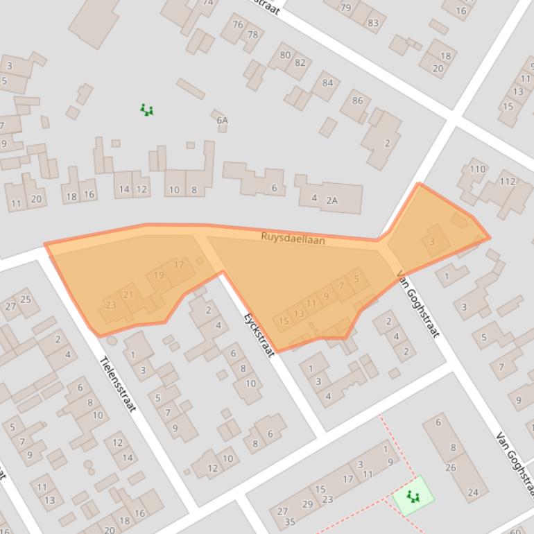 Kaart van postcodegebied 6165TW.