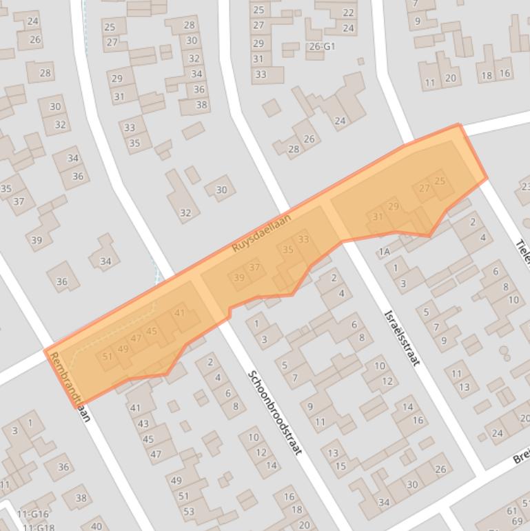 Kaart van postcodegebied 6165TX.