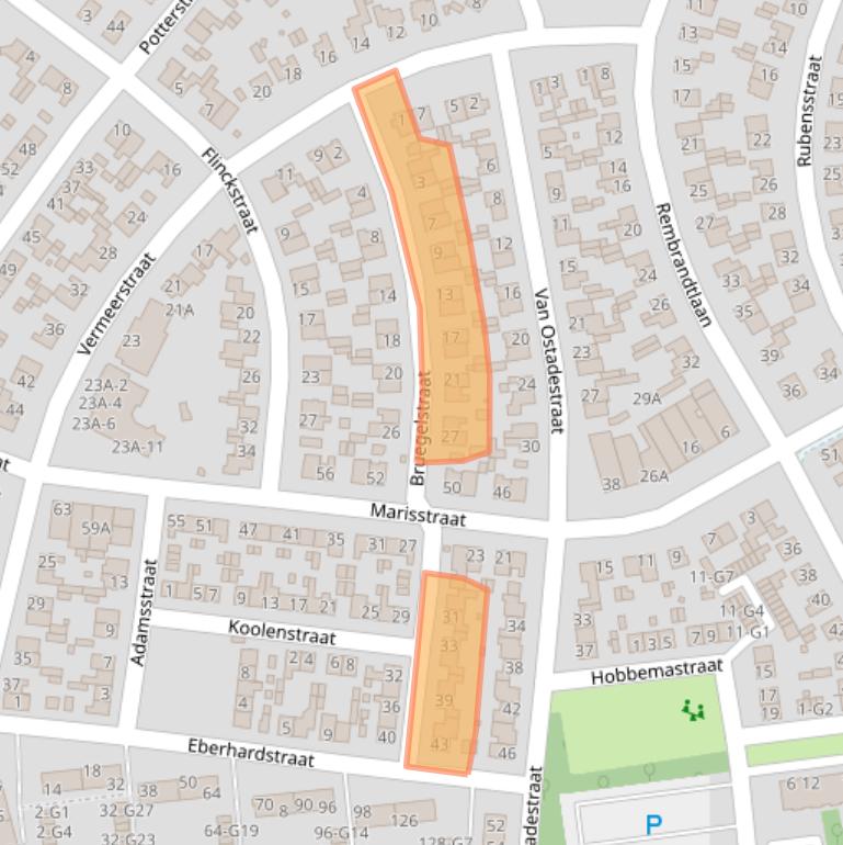 Kaart van postcodegebied 6165XP.