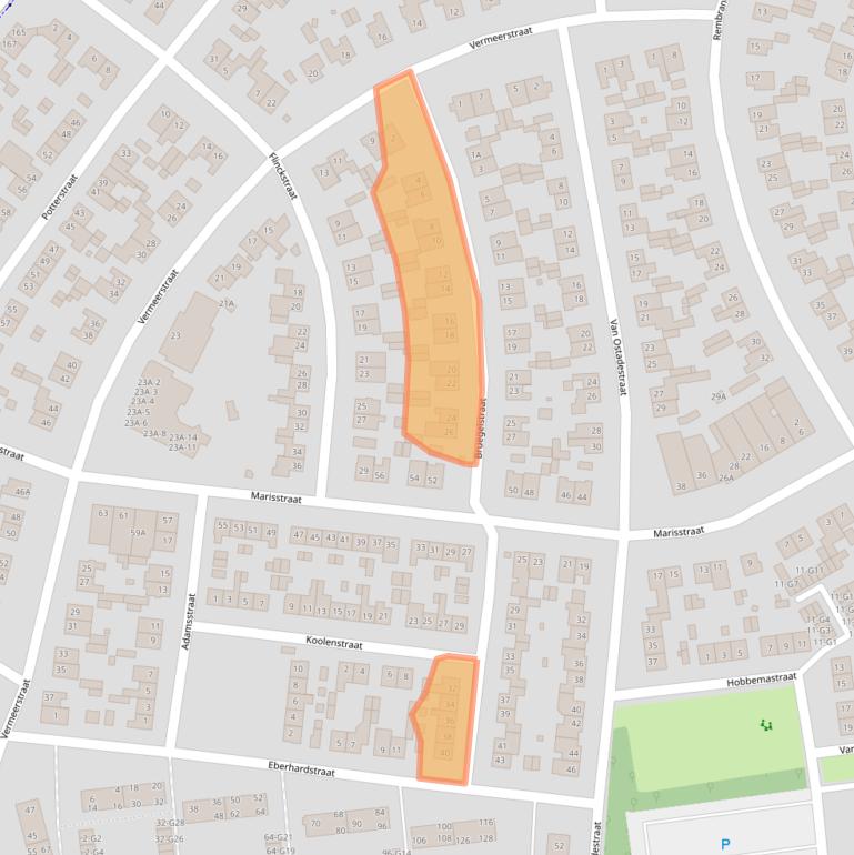 Kaart van postcodegebied 6165XR.