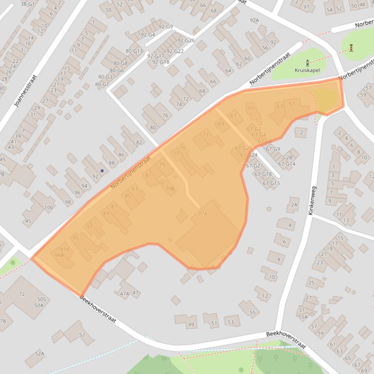 Kaart van postcodegebied 6166AH.