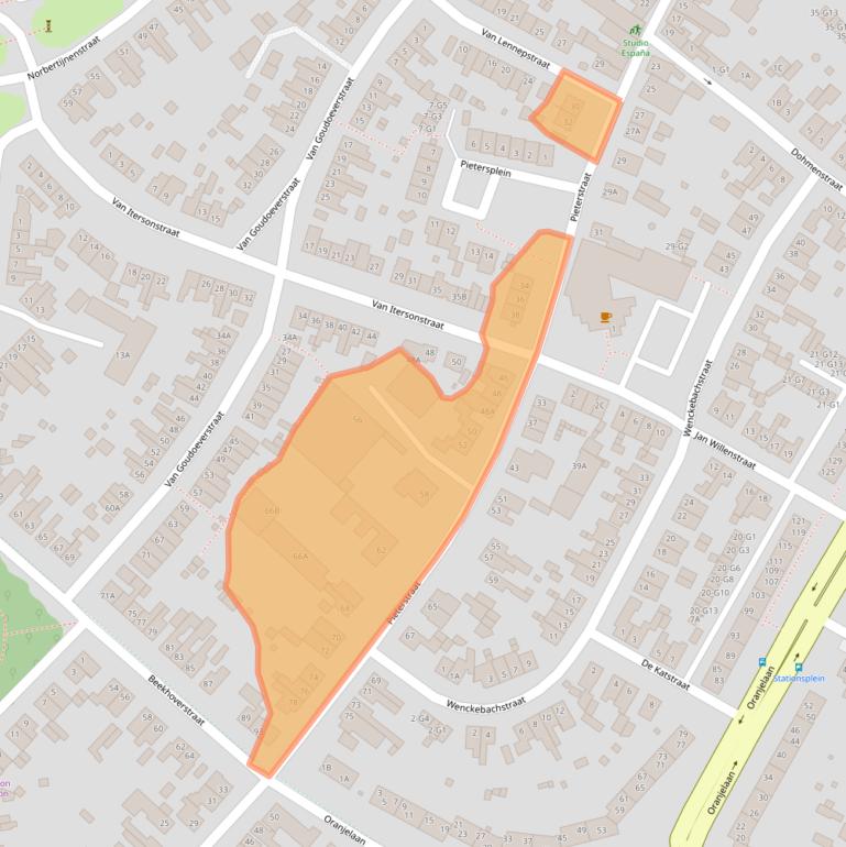 Kaart van postcodegebied 6166AS.