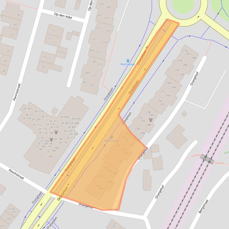 Kaart van postcodegebied 6166BW.